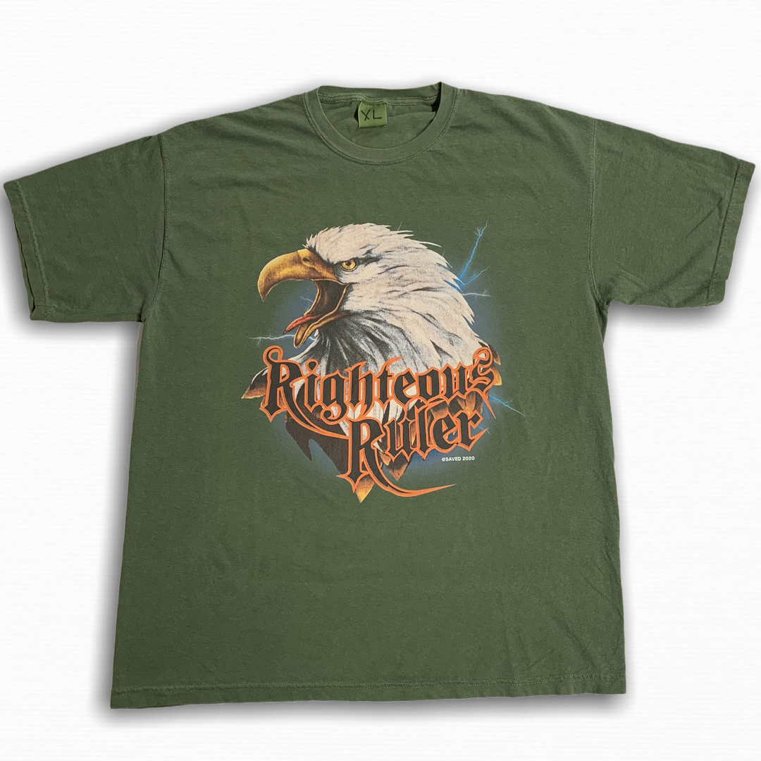 RIGHTEOUS EAGLE OLIVE TEE